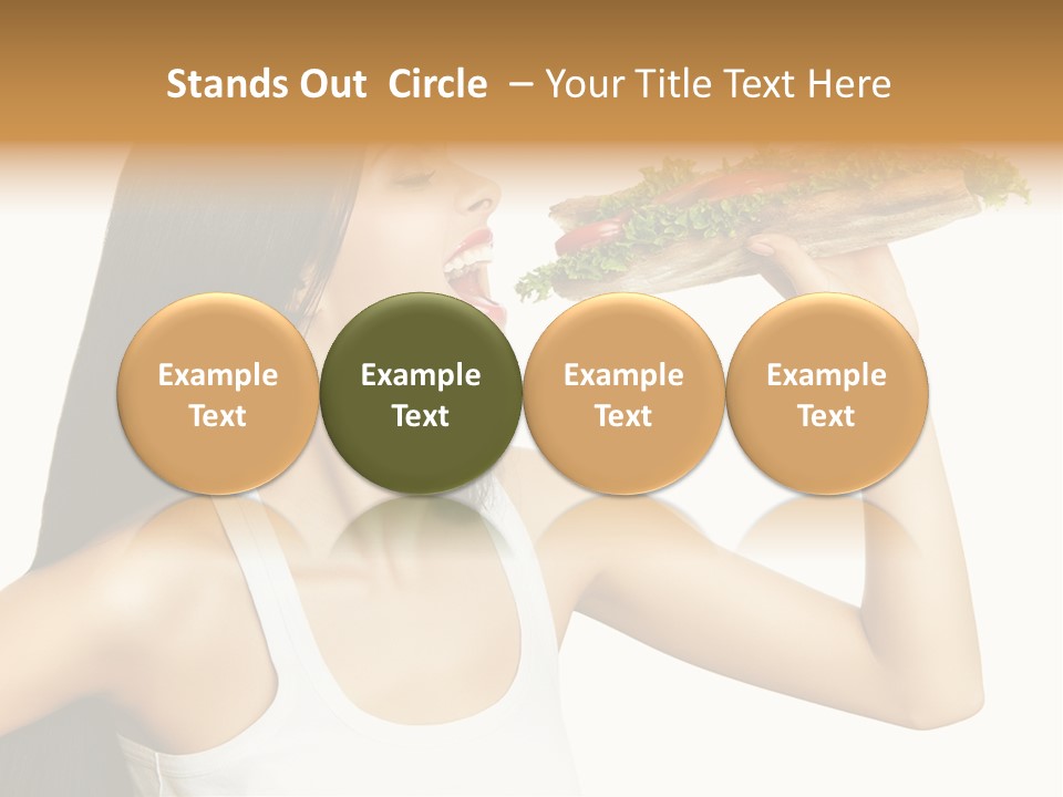 Snack Female Biting PowerPoint Template