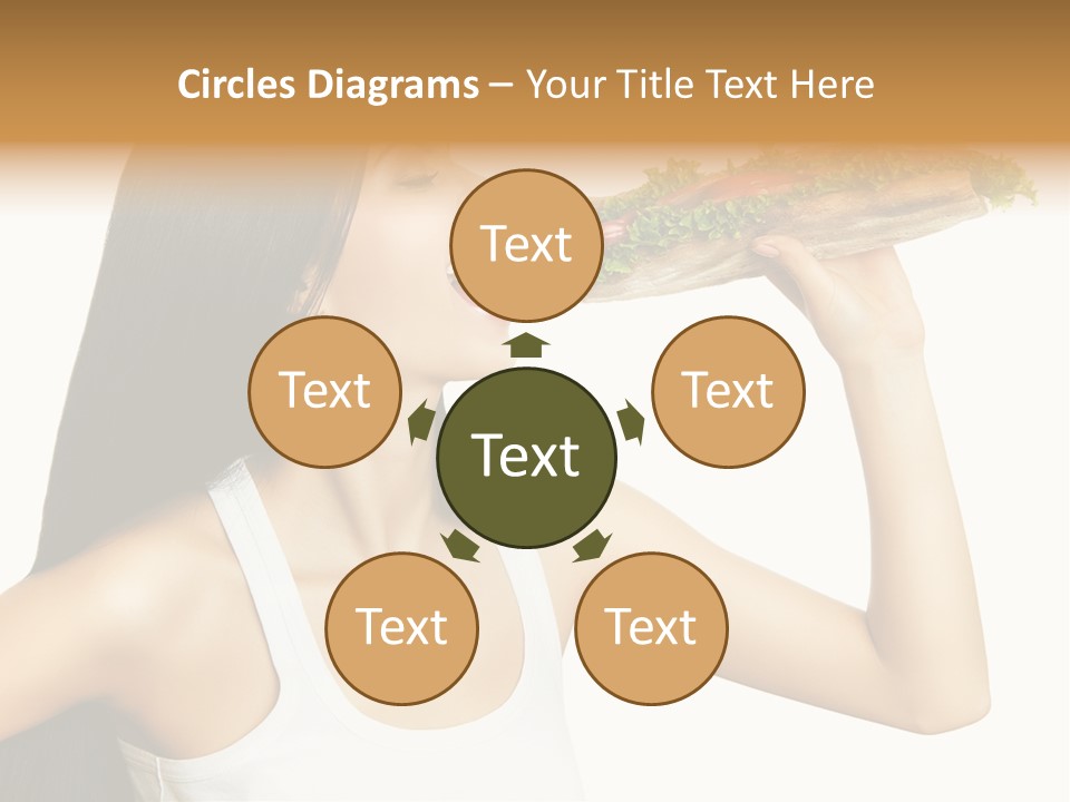 Snack Female Biting PowerPoint Template