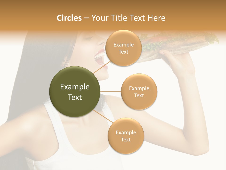 Snack Female Biting PowerPoint Template