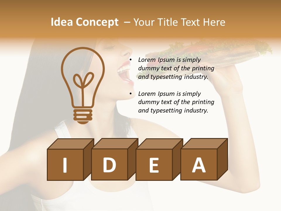 Snack Female Biting PowerPoint Template