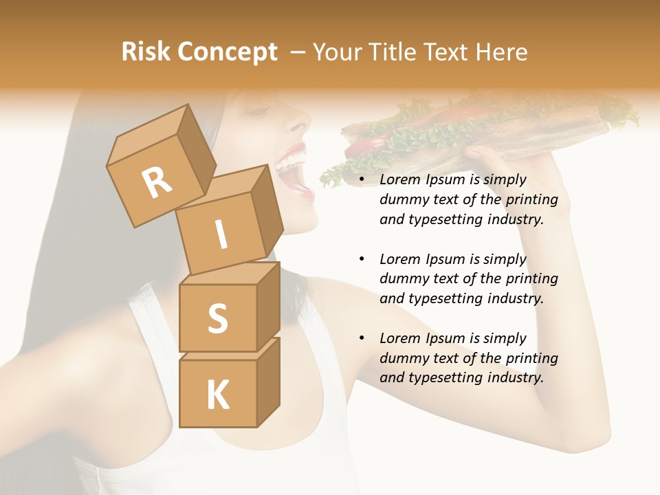 Snack Female Biting PowerPoint Template