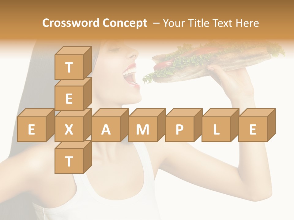 Snack Female Biting PowerPoint Template