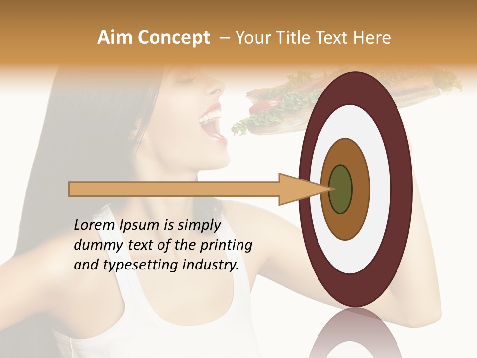 Snack Female Biting PowerPoint Template