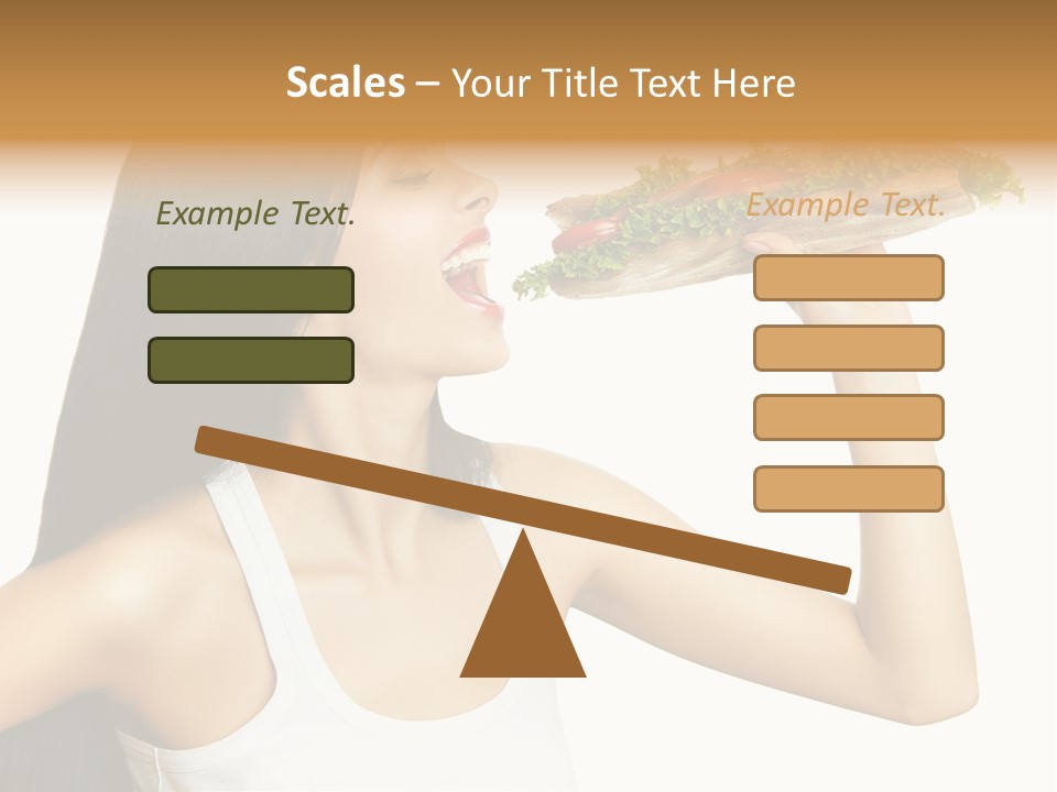 Snack Female Biting PowerPoint Template