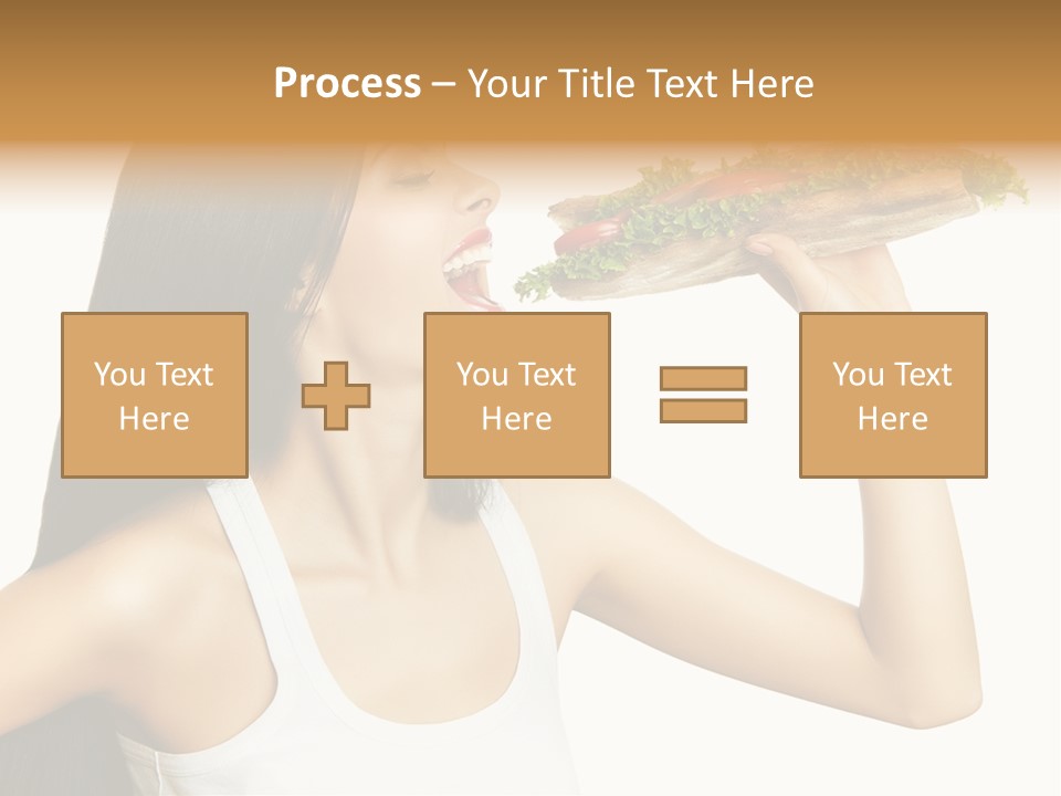 Snack Female Biting PowerPoint Template