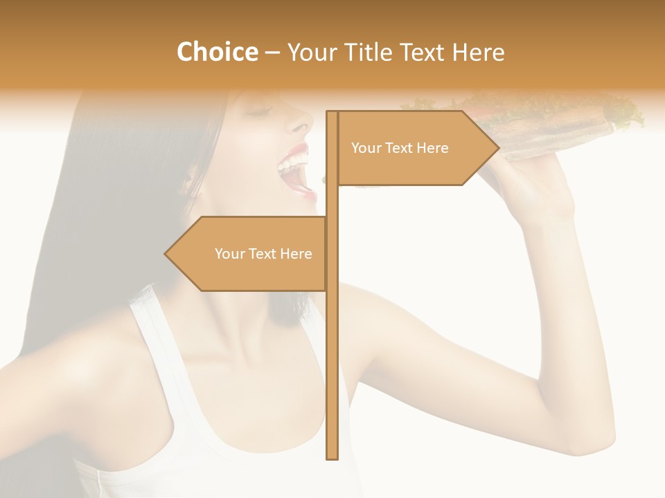 Snack Female Biting PowerPoint Template