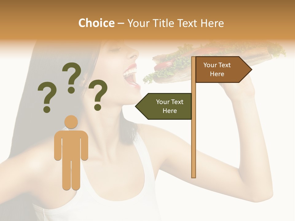 Snack Female Biting PowerPoint Template