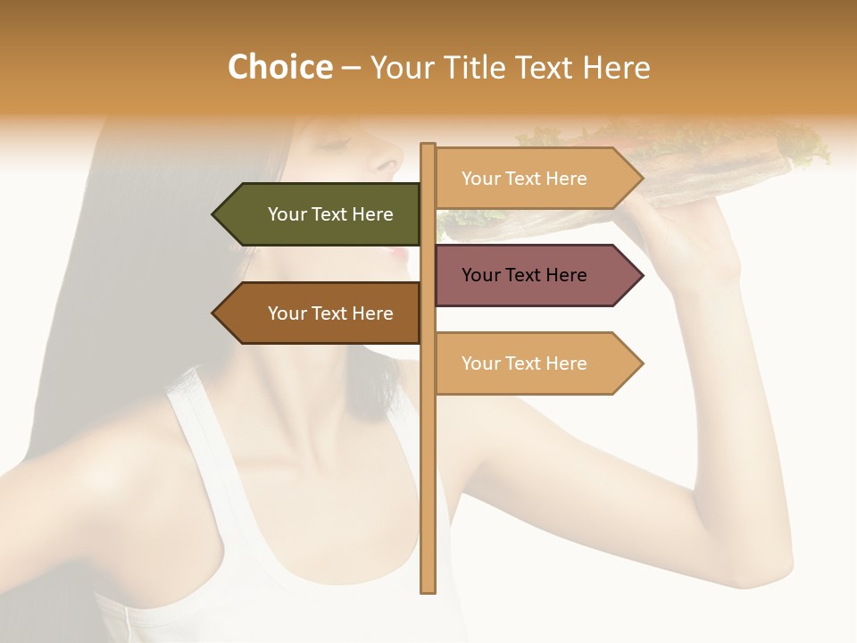 Snack Female Biting PowerPoint Template