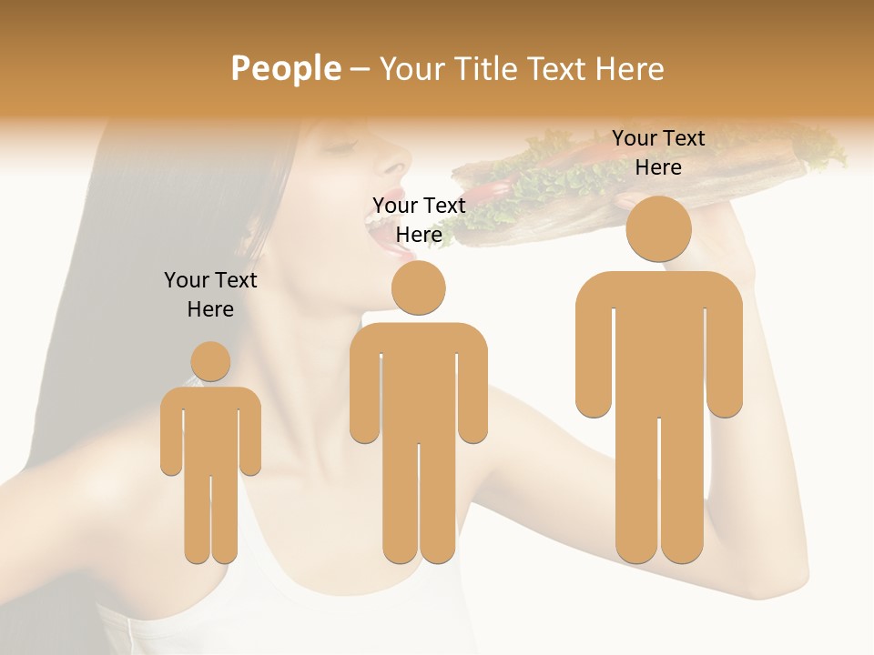 Snack Female Biting PowerPoint Template