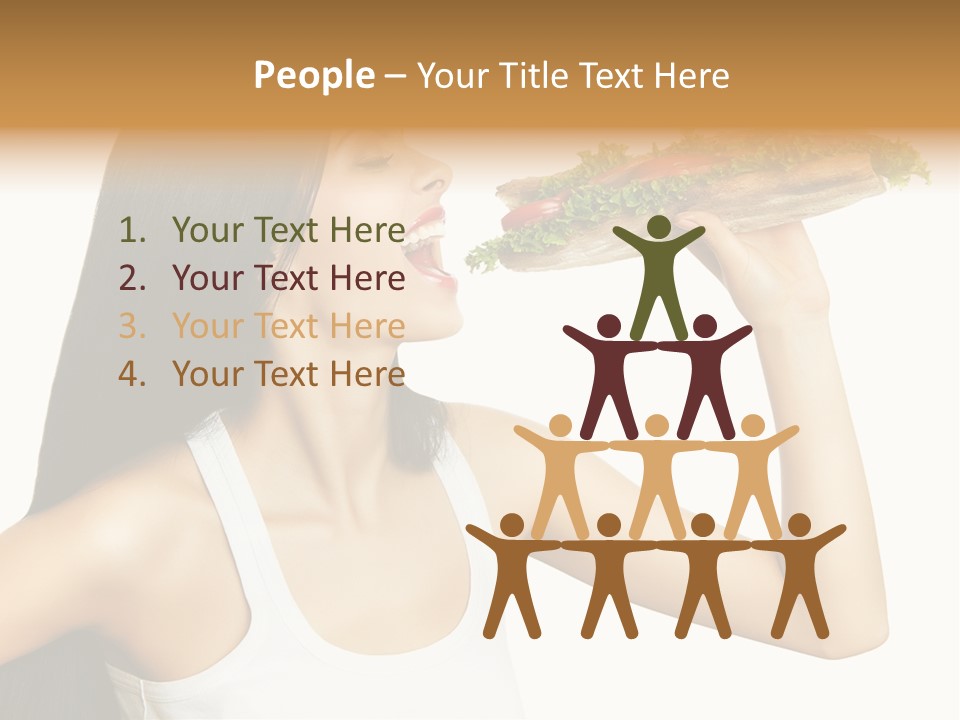 Snack Female Biting PowerPoint Template