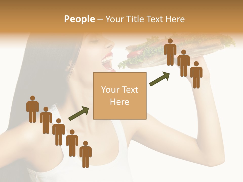 Snack Female Biting PowerPoint Template