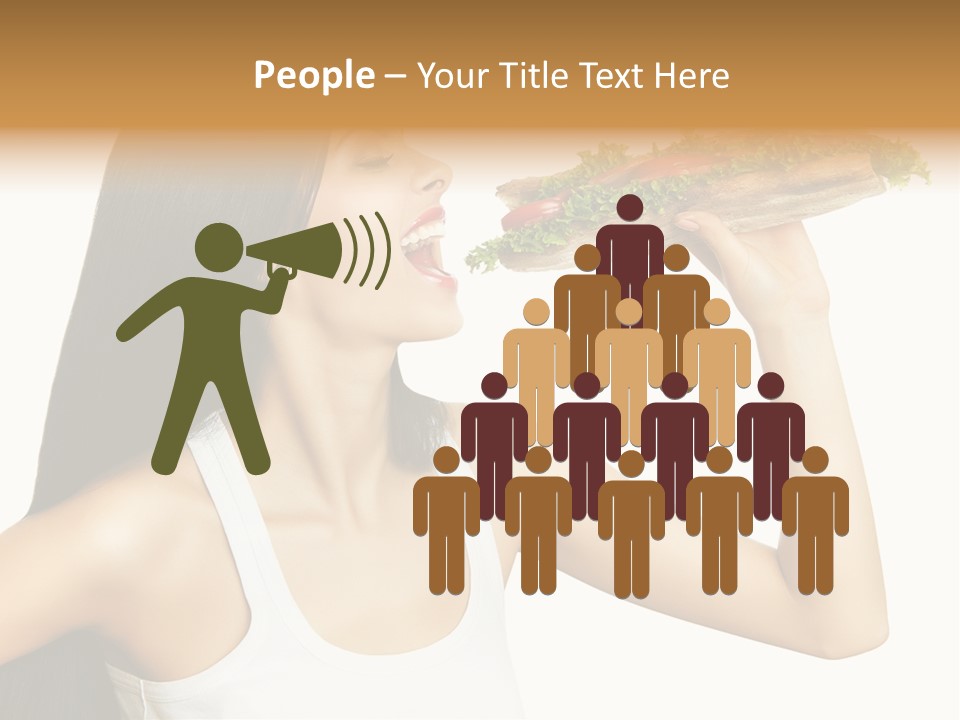 Snack Female Biting PowerPoint Template