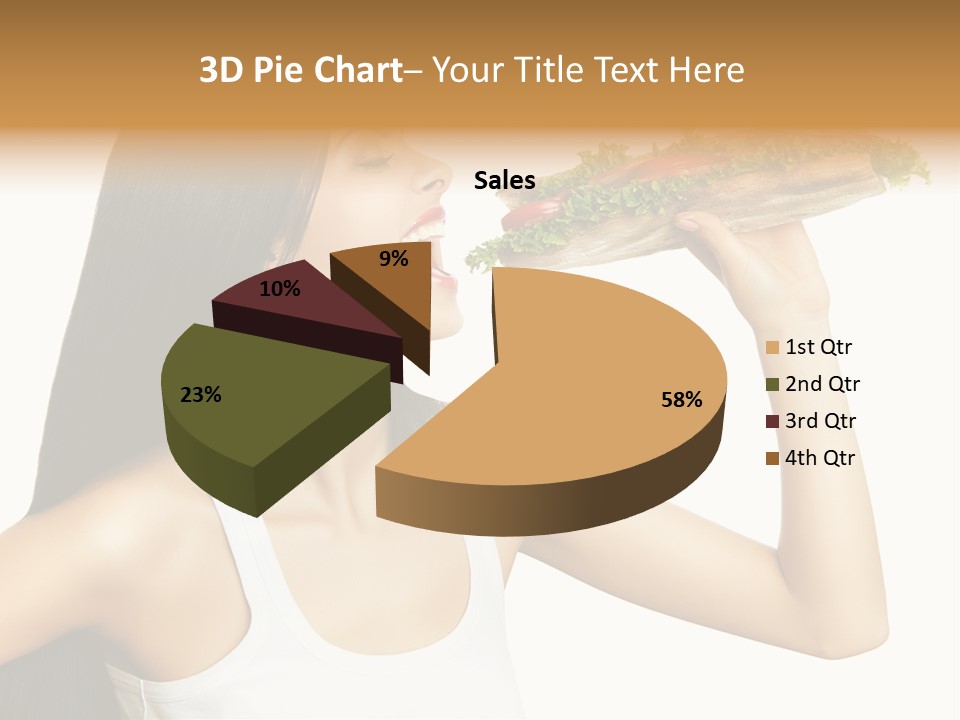 Snack Female Biting PowerPoint Template