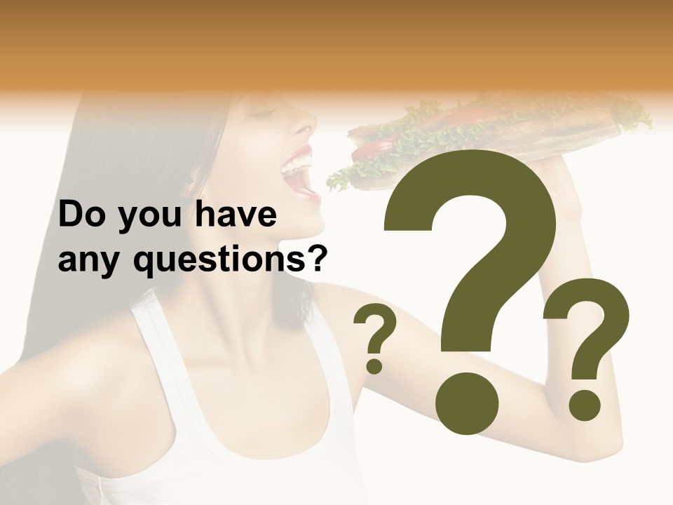 Snack Female Biting PowerPoint Template