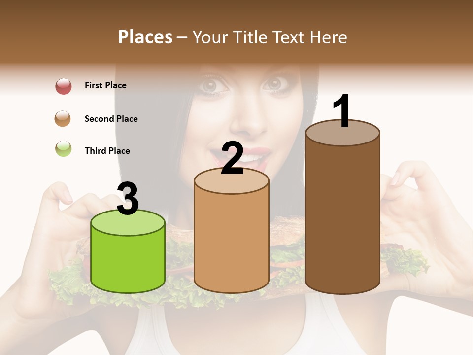 Smiling Take Holding PowerPoint Template