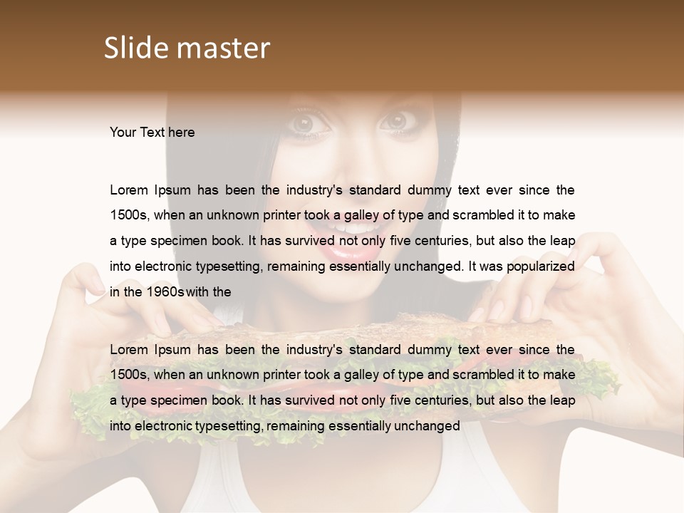 Smiling Take Holding PowerPoint Template