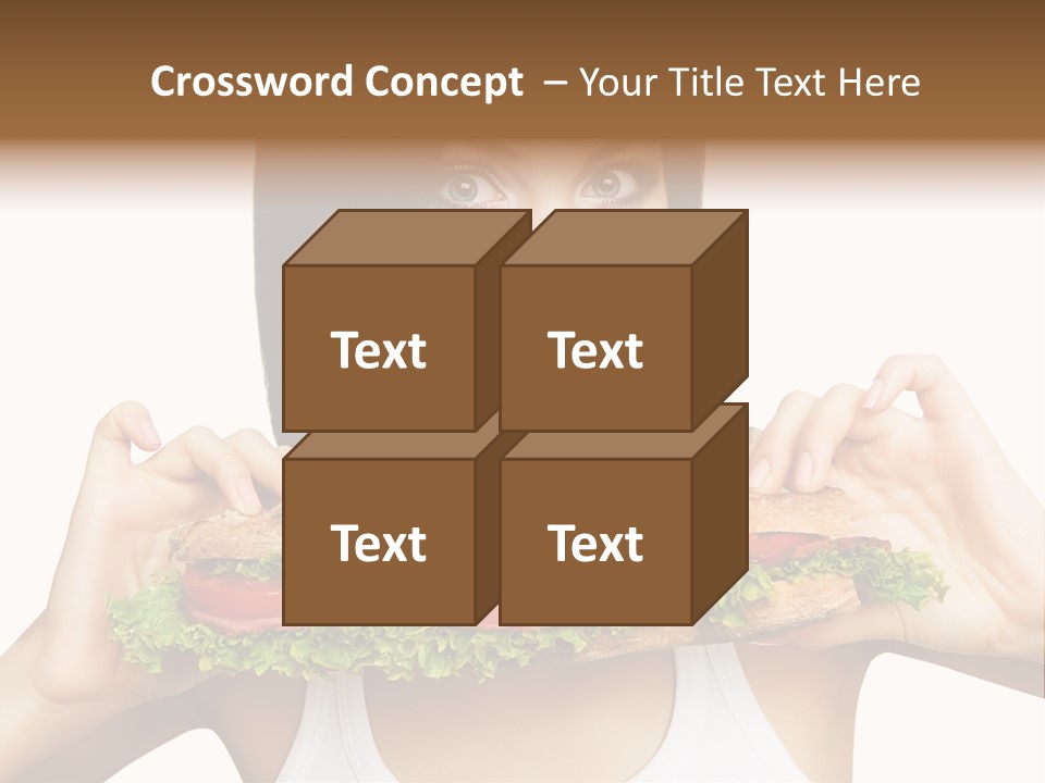 Smiling Take Holding PowerPoint Template