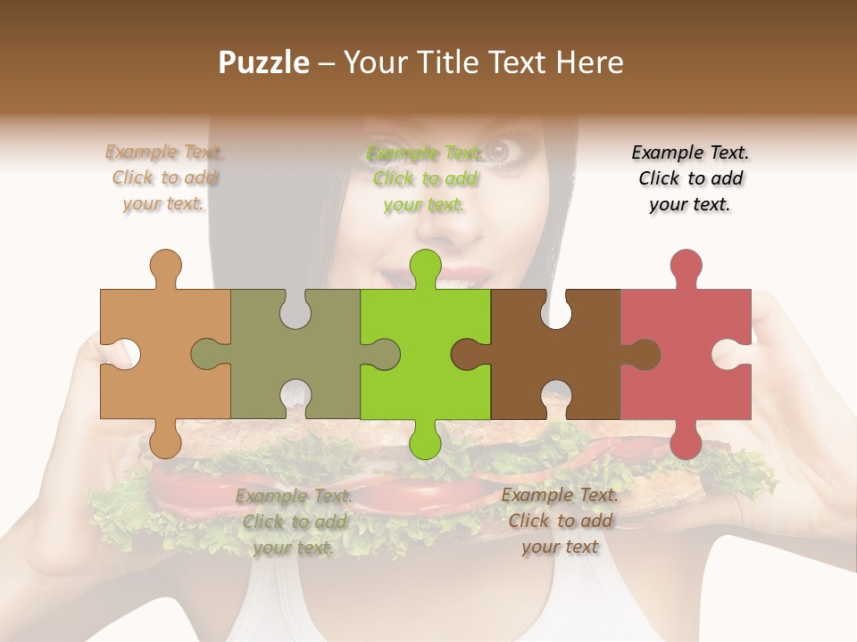 Smiling Take Holding PowerPoint Template