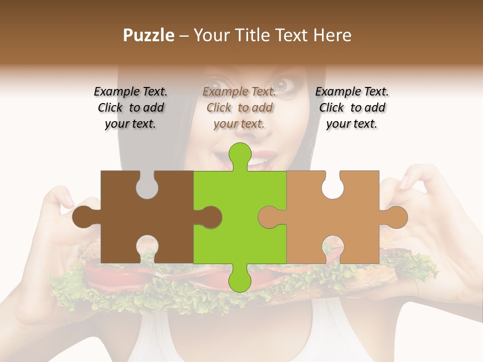 Smiling Take Holding PowerPoint Template