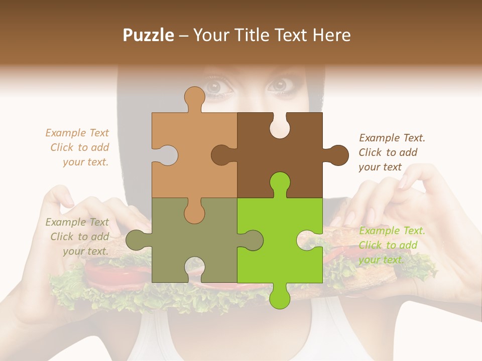 Smiling Take Holding PowerPoint Template