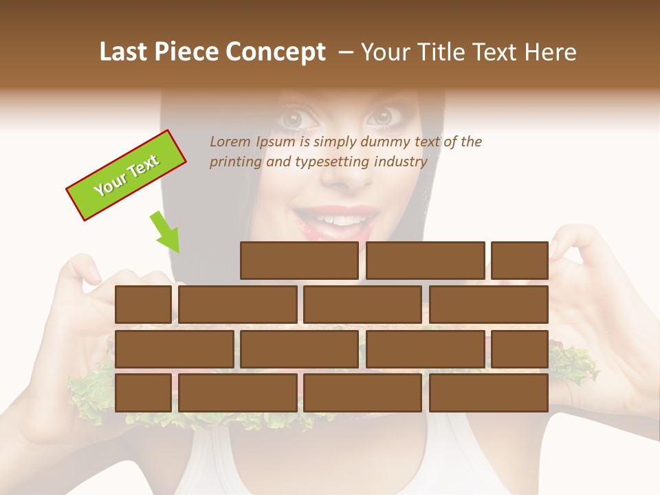 Smiling Take Holding PowerPoint Template