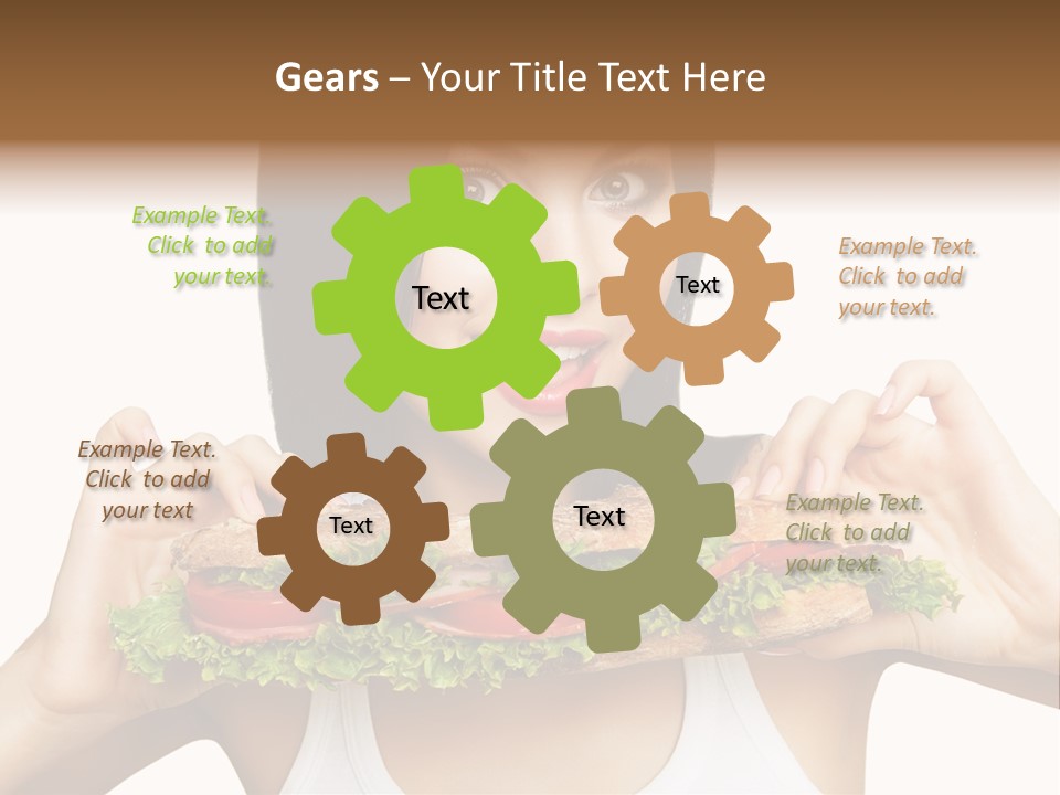 Smiling Take Holding PowerPoint Template