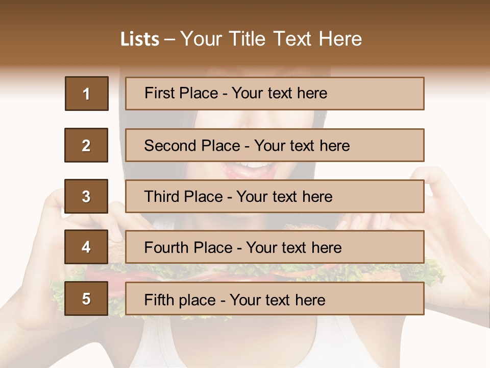 Smiling Take Holding PowerPoint Template