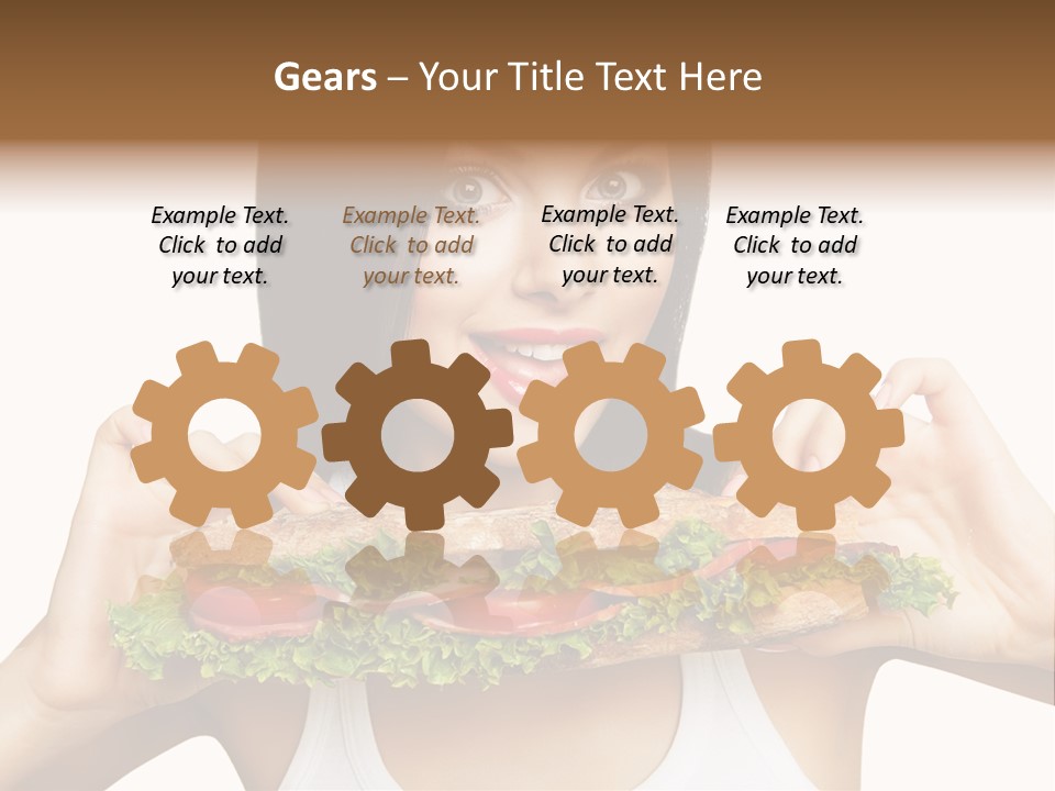 Smiling Take Holding PowerPoint Template