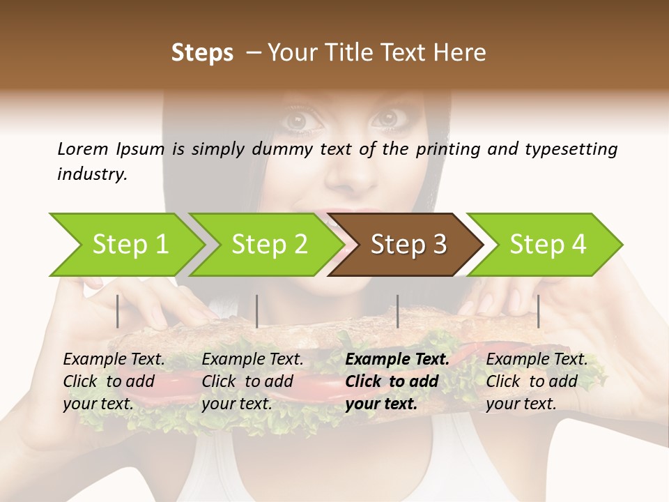 Smiling Take Holding PowerPoint Template