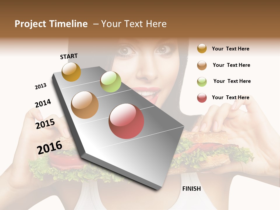 Smiling Take Holding PowerPoint Template