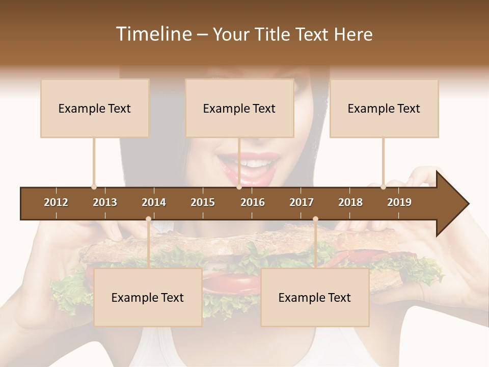 Smiling Take Holding PowerPoint Template