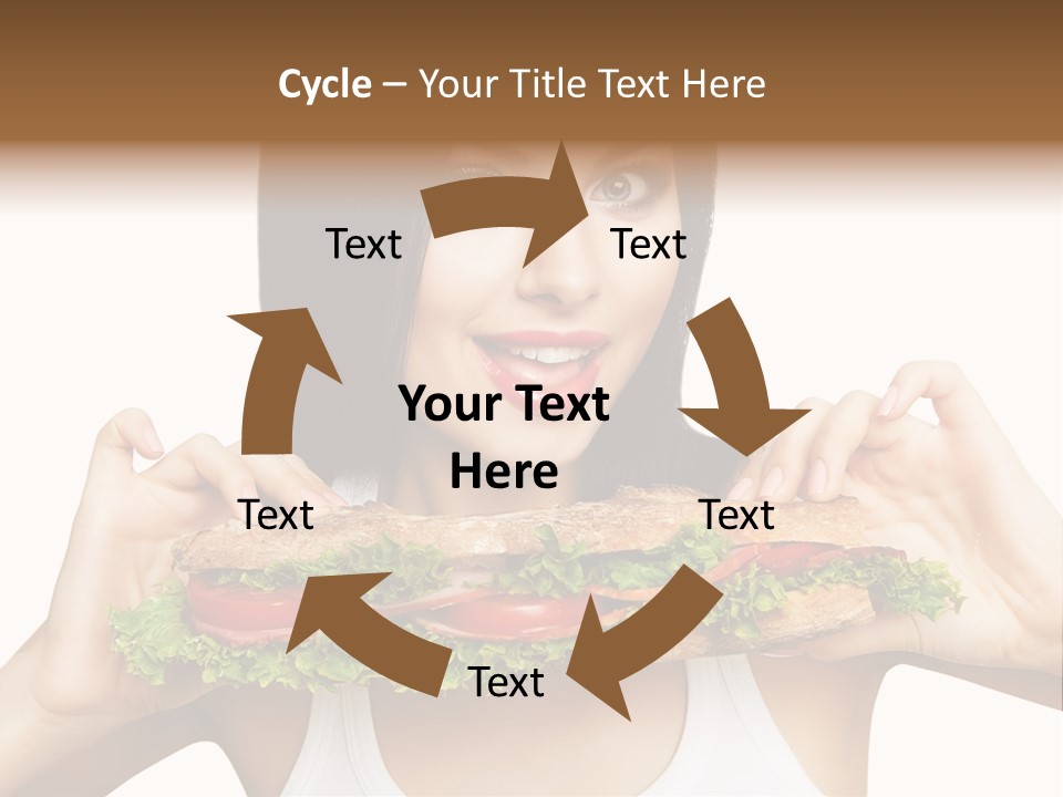 Smiling Take Holding PowerPoint Template