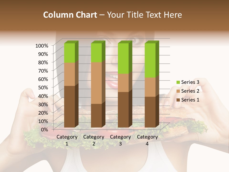 Smiling Take Holding PowerPoint Template