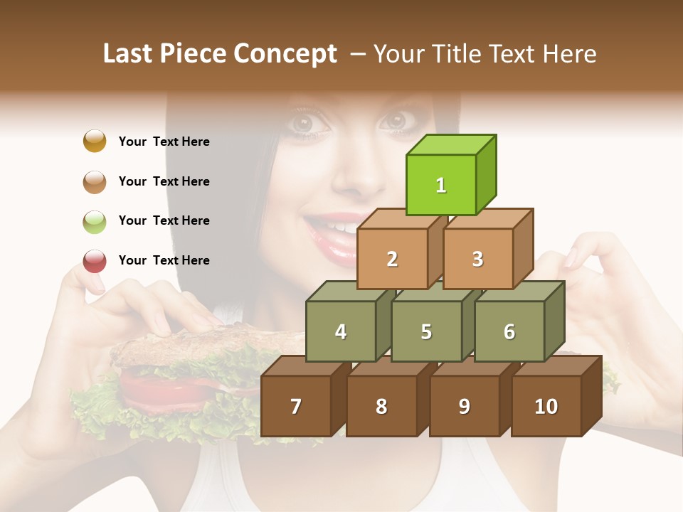 Smiling Take Holding PowerPoint Template