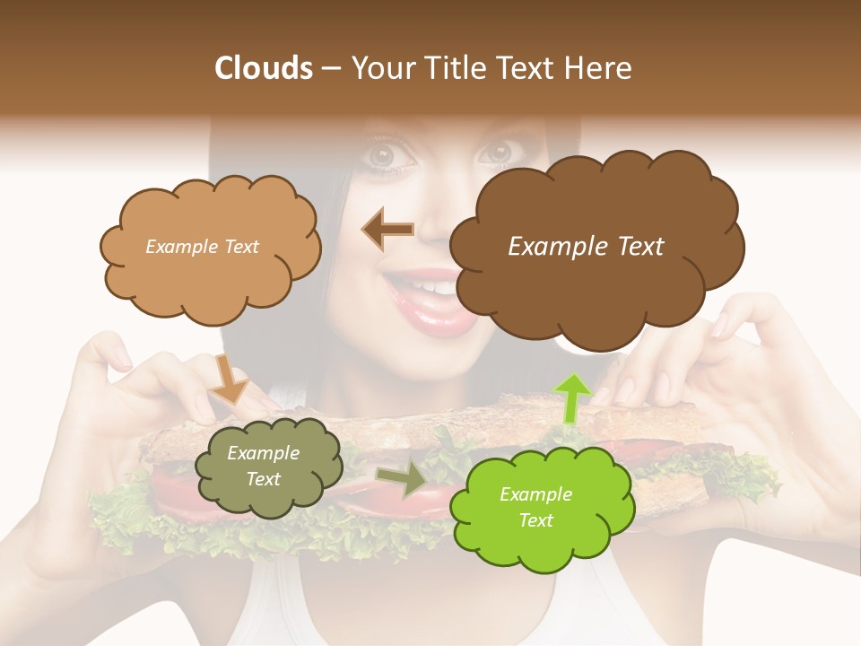 Smiling Take Holding PowerPoint Template