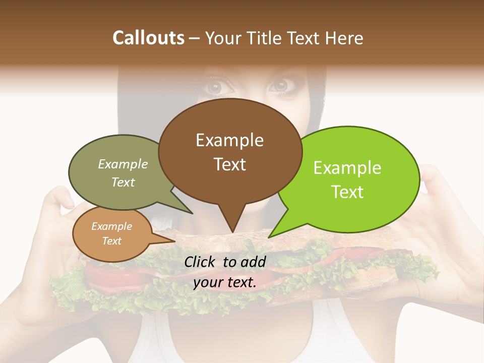 Smiling Take Holding PowerPoint Template