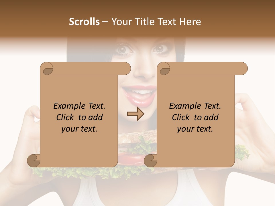 Smiling Take Holding PowerPoint Template