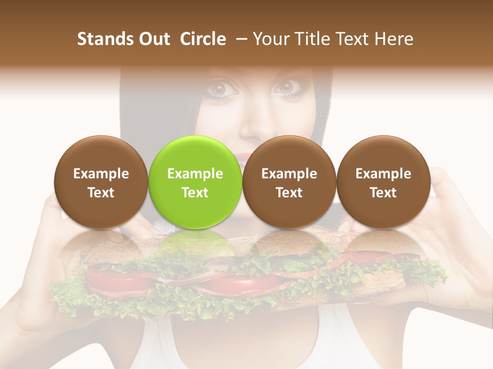 Smiling Take Holding PowerPoint Template