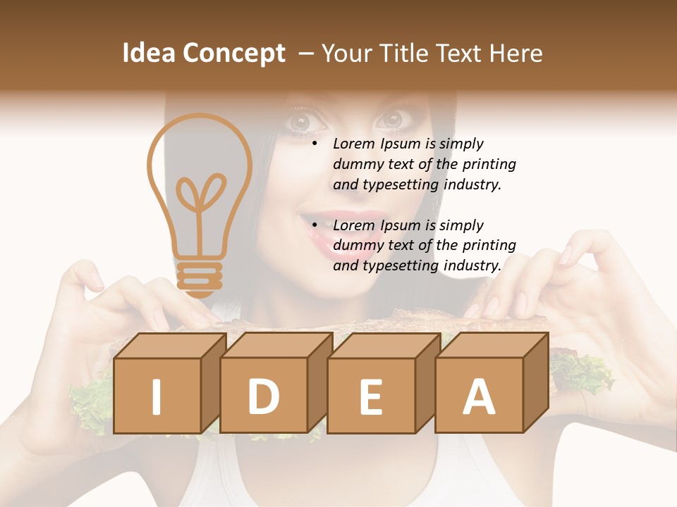 Smiling Take Holding PowerPoint Template