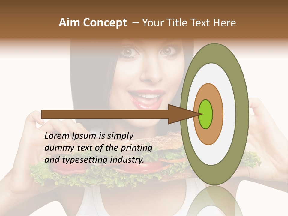 Smiling Take Holding PowerPoint Template