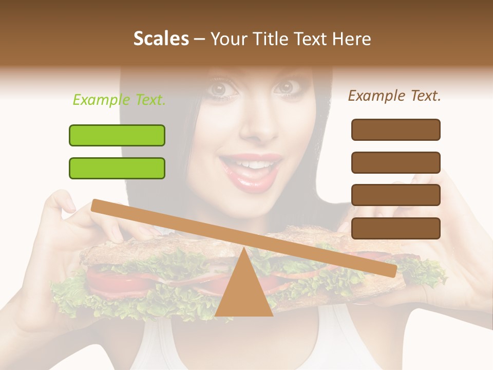 Smiling Take Holding PowerPoint Template