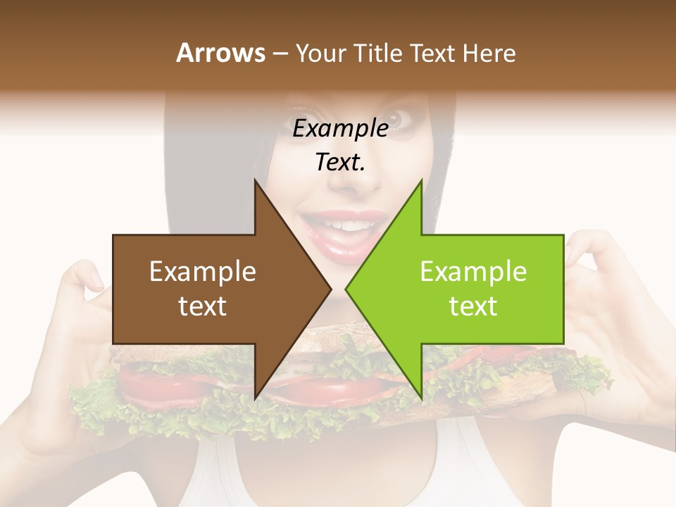 Smiling Take Holding PowerPoint Template