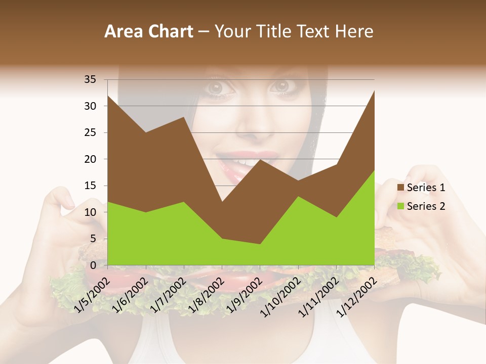 Smiling Take Holding PowerPoint Template