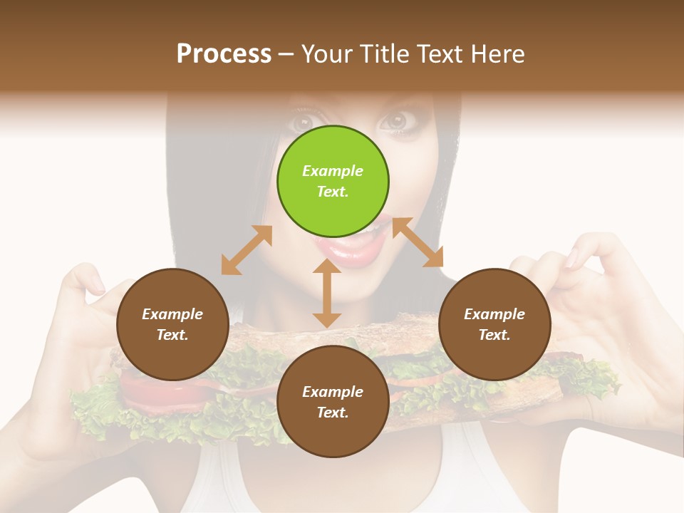 Smiling Take Holding PowerPoint Template