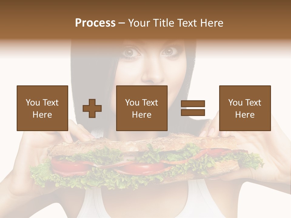 Smiling Take Holding PowerPoint Template