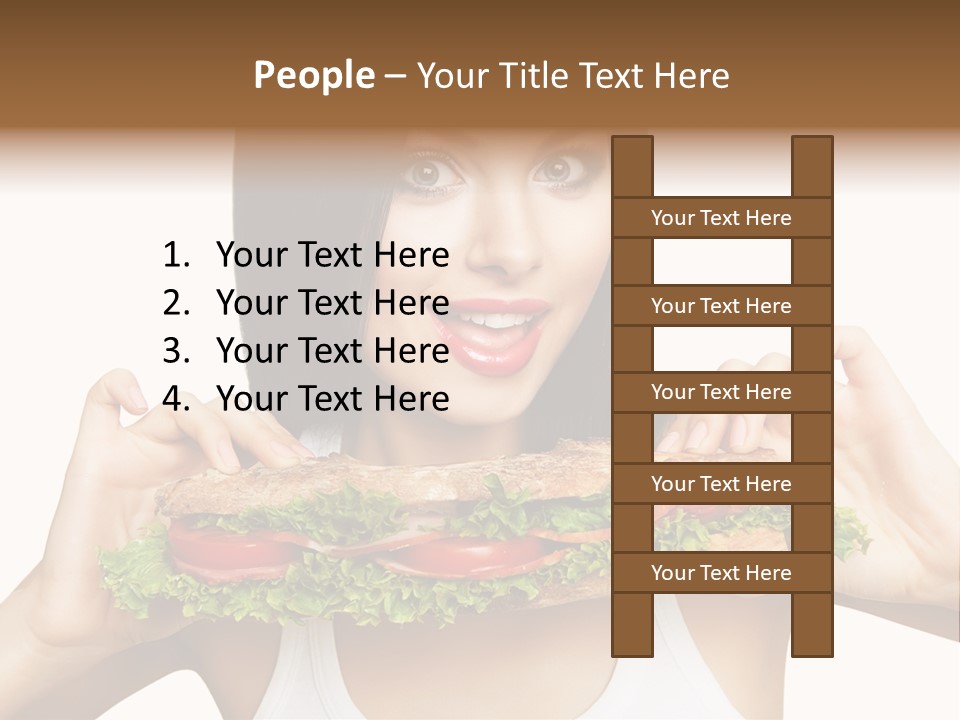 Smiling Take Holding PowerPoint Template