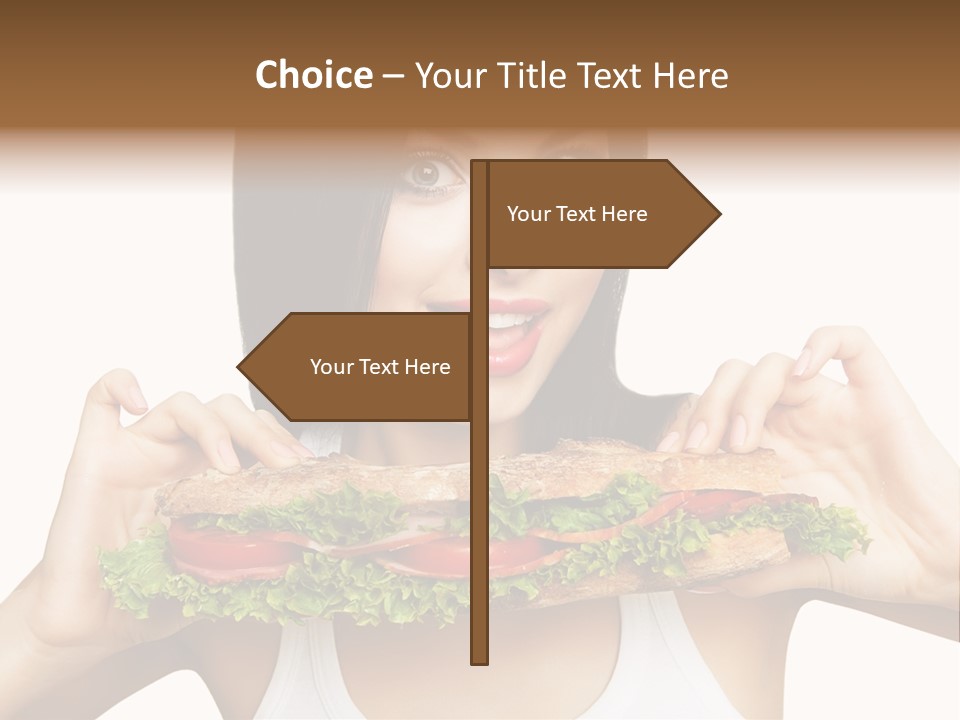 Smiling Take Holding PowerPoint Template