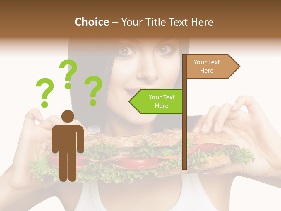 Smiling Take Holding PowerPoint Template