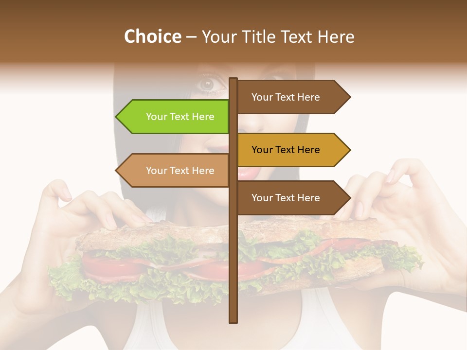 Smiling Take Holding PowerPoint Template