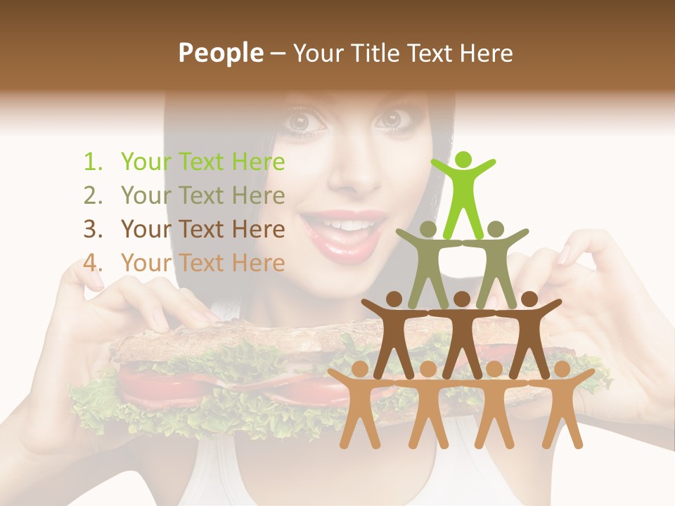 Smiling Take Holding PowerPoint Template